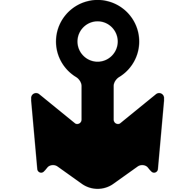 A black outline of an anchor.