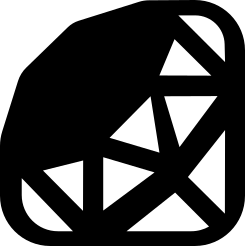 An black outline of a ruby based on the Ruby programming language logo.